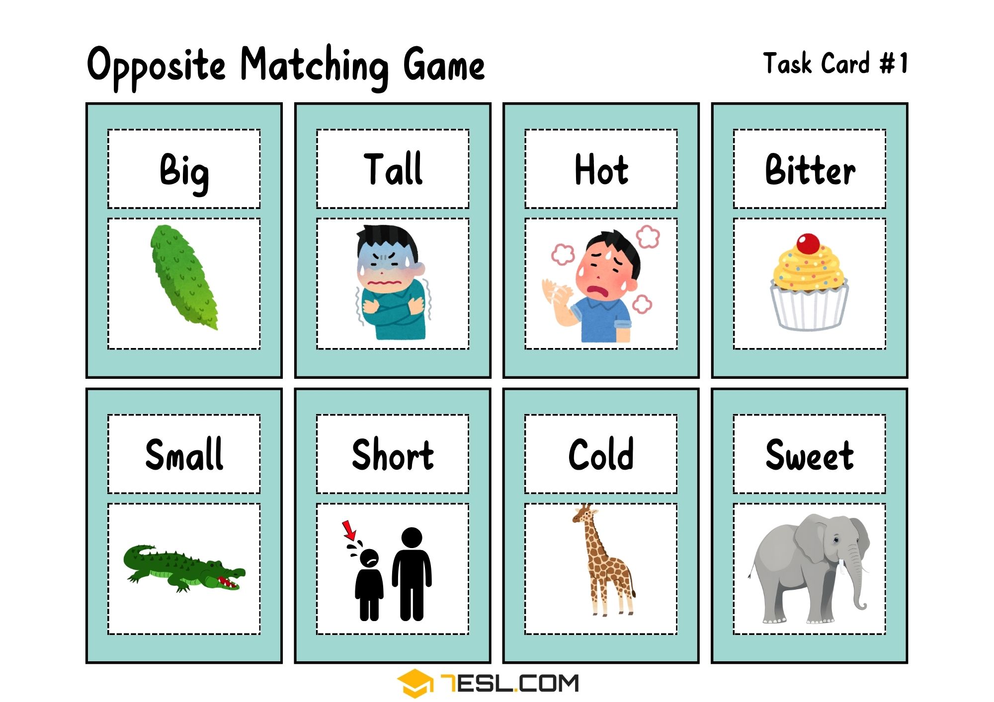 Opposite Words Worksheets for English Learners 7