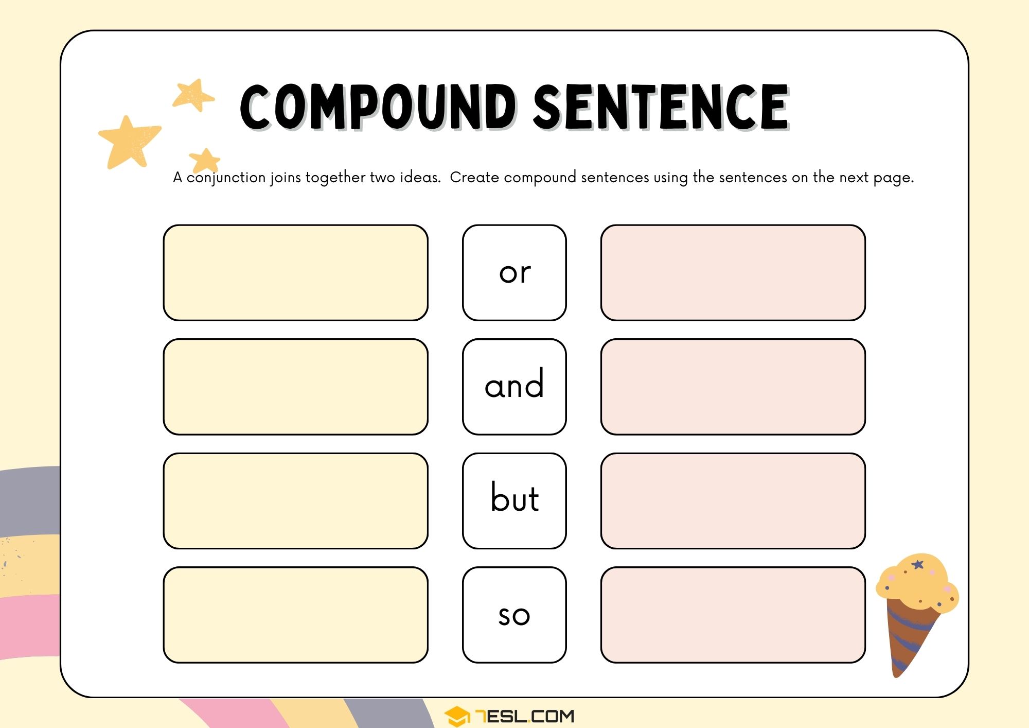 Compound Sentence Worksheets and Exercises 1