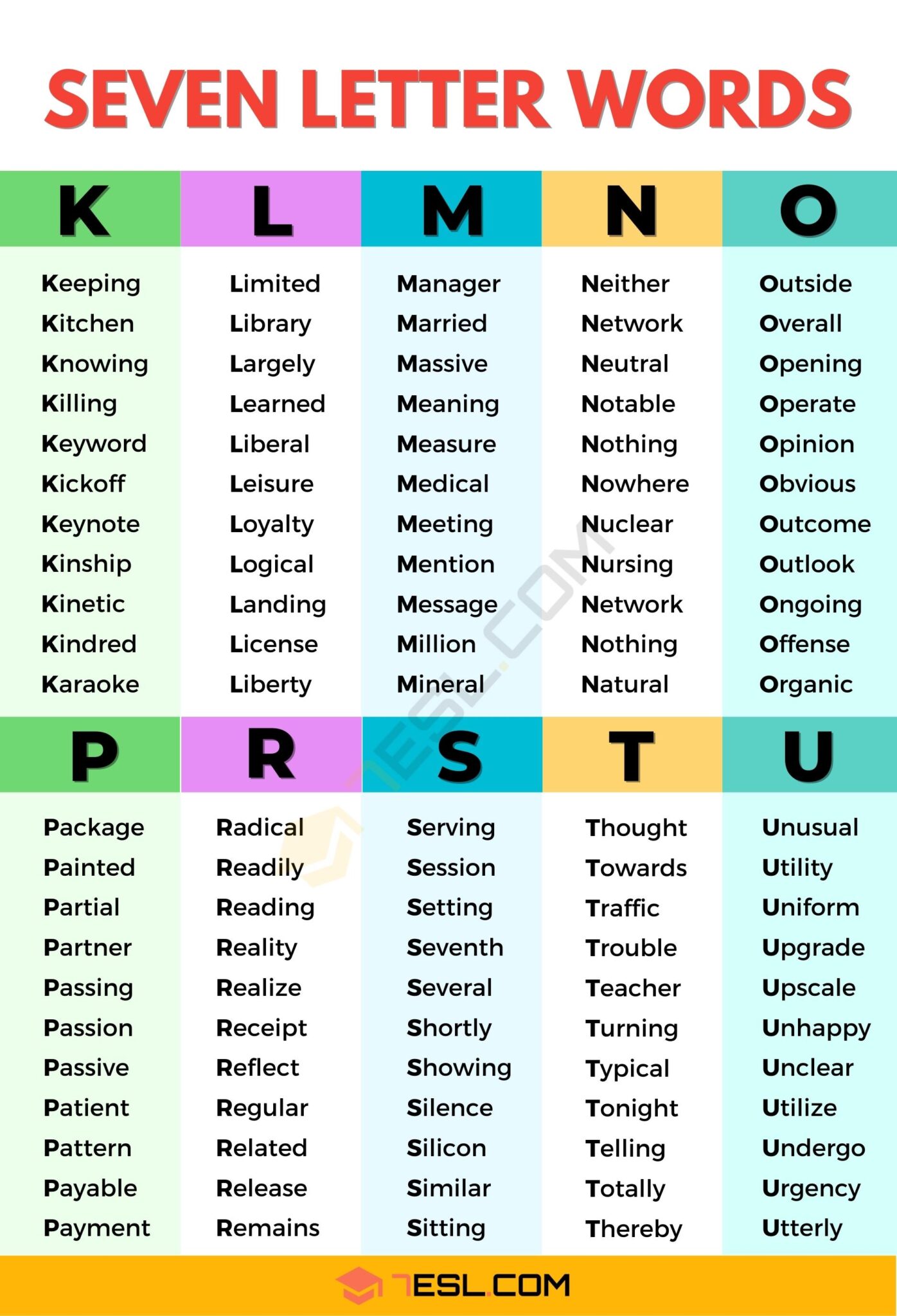 Seven Letter Words