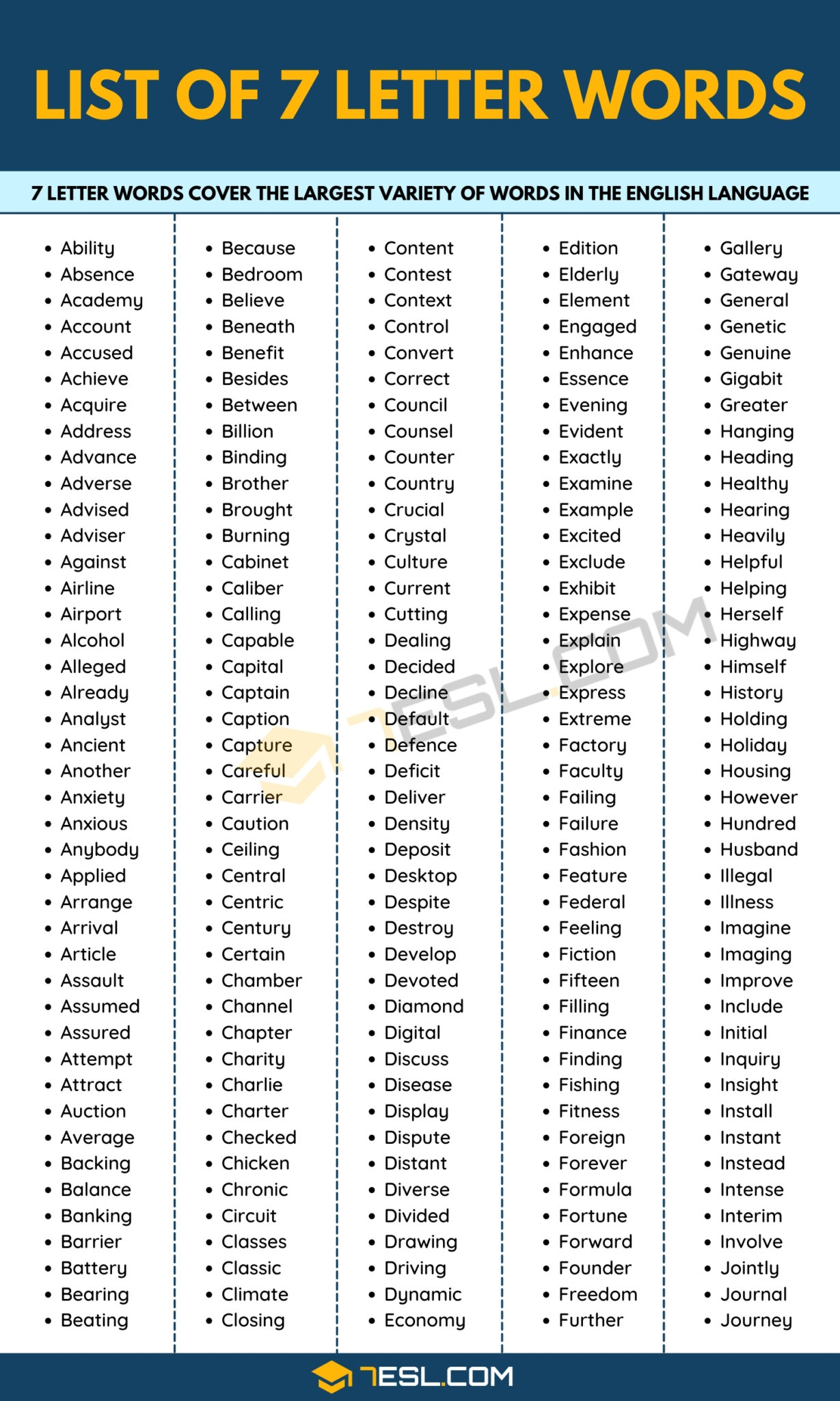 List of Seven Letter Words
