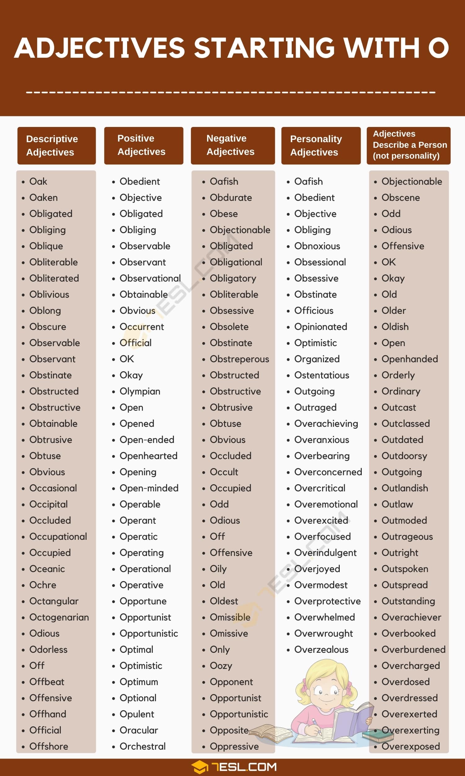 O Adjectives