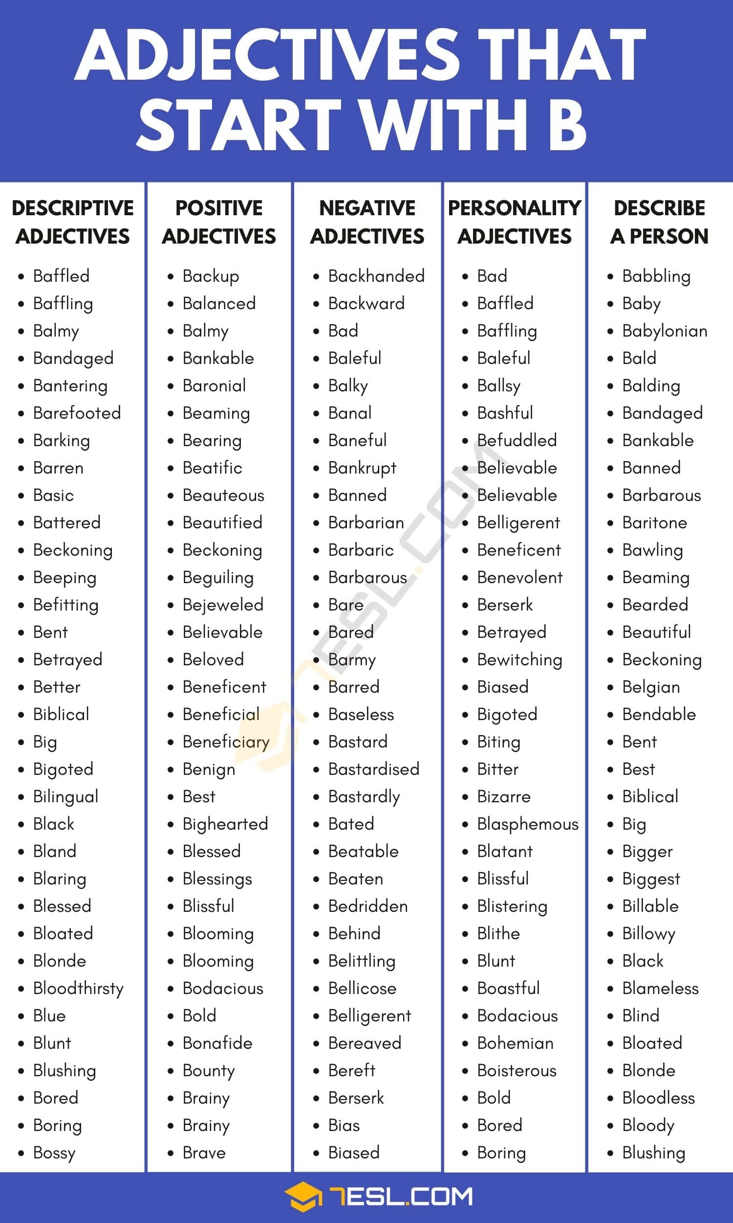 B Adjectives