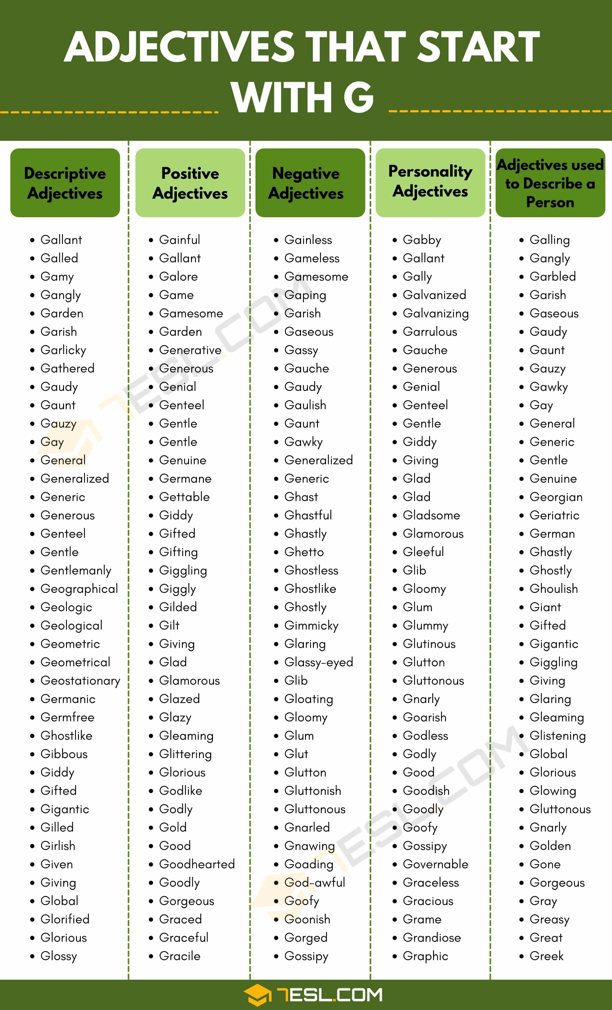 G Adjectives