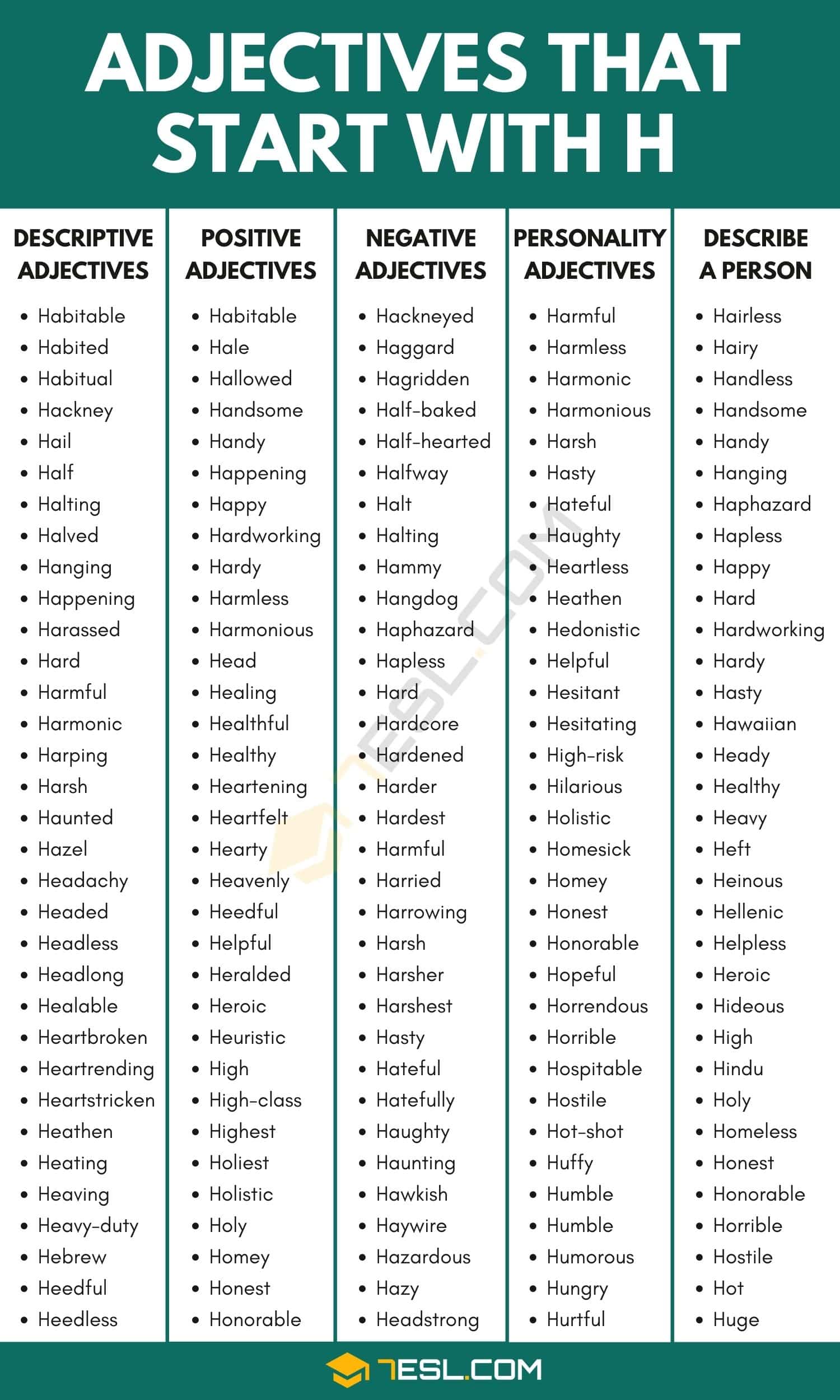 H Adjectives
