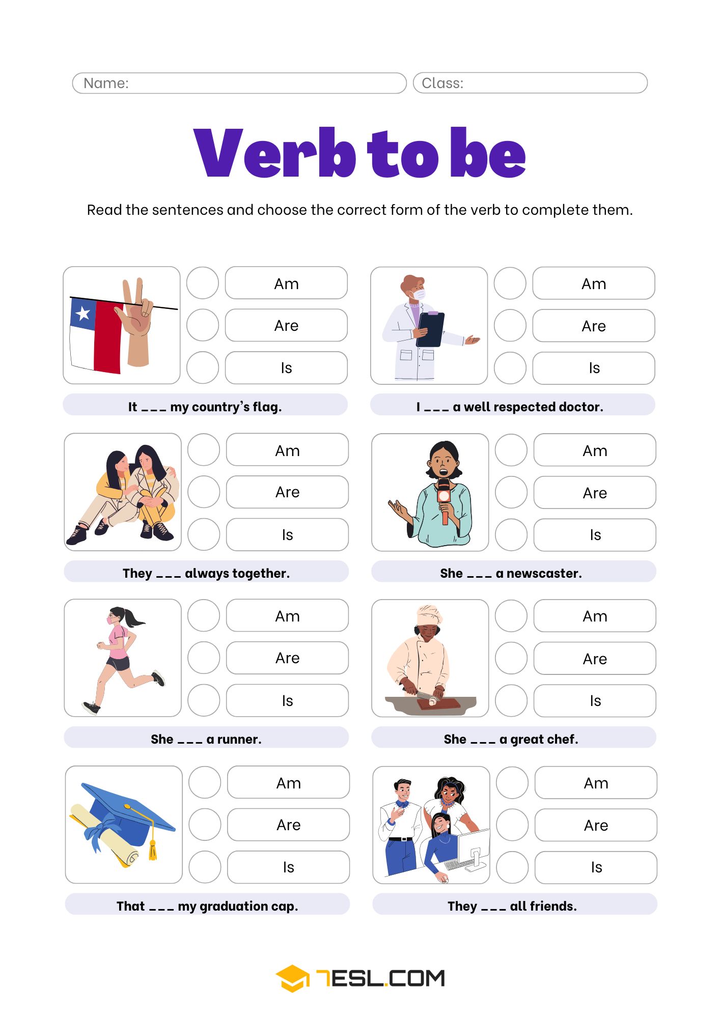 Verb to Be Worksheets and Exercises 5