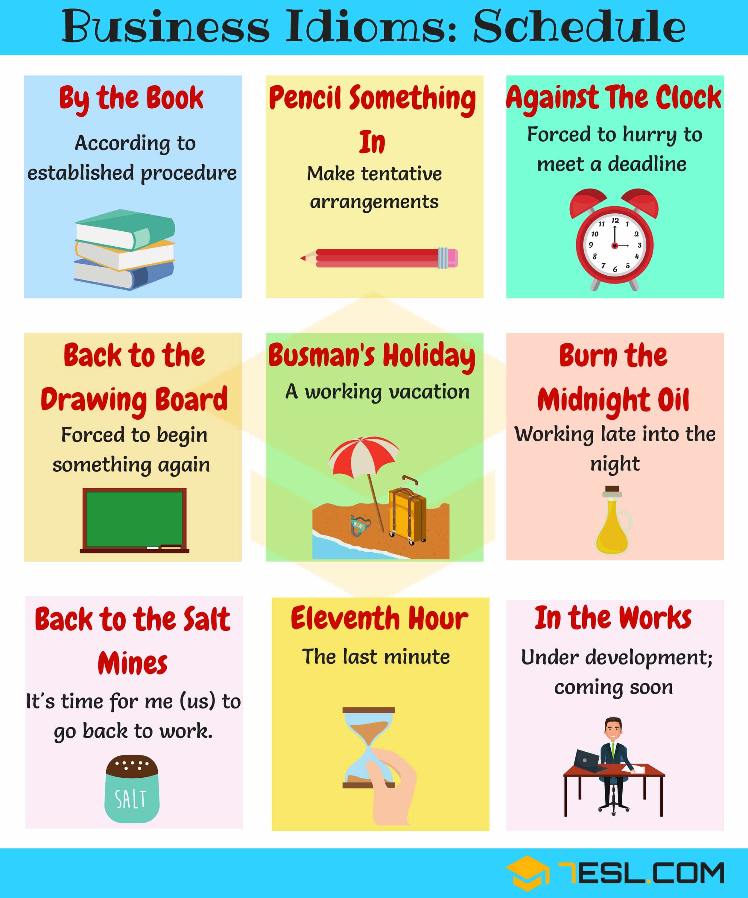 idioms for business scheduling