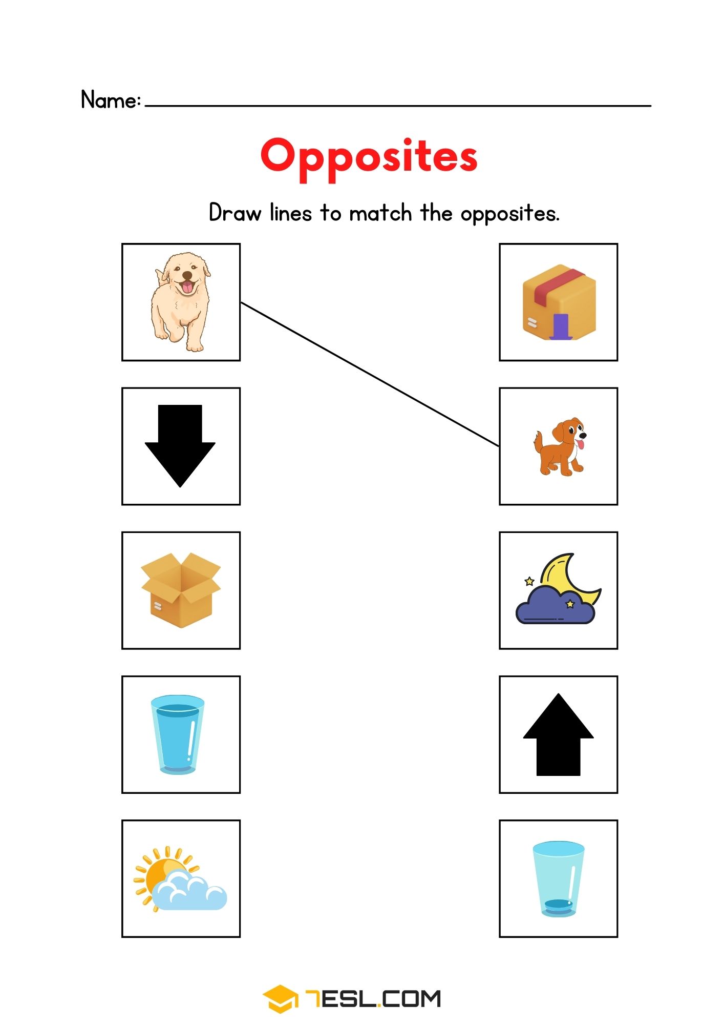 Opposite Words Worksheets for English Learners 2