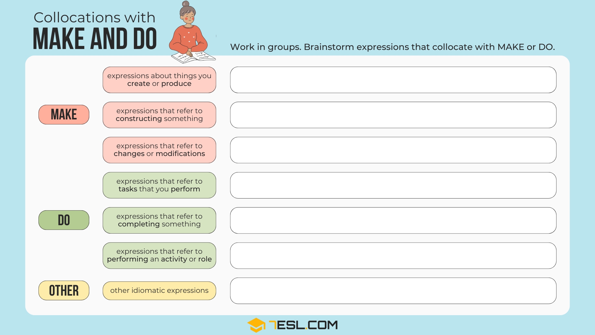 Collocations with Make and Do Worksheets 3