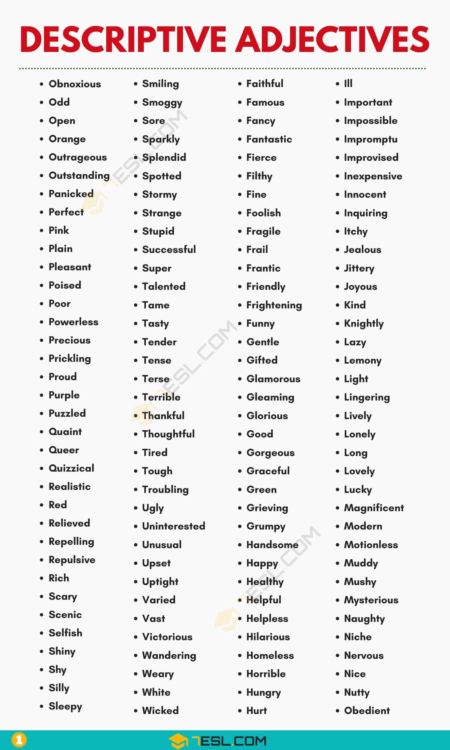 Descriptive Adjectives