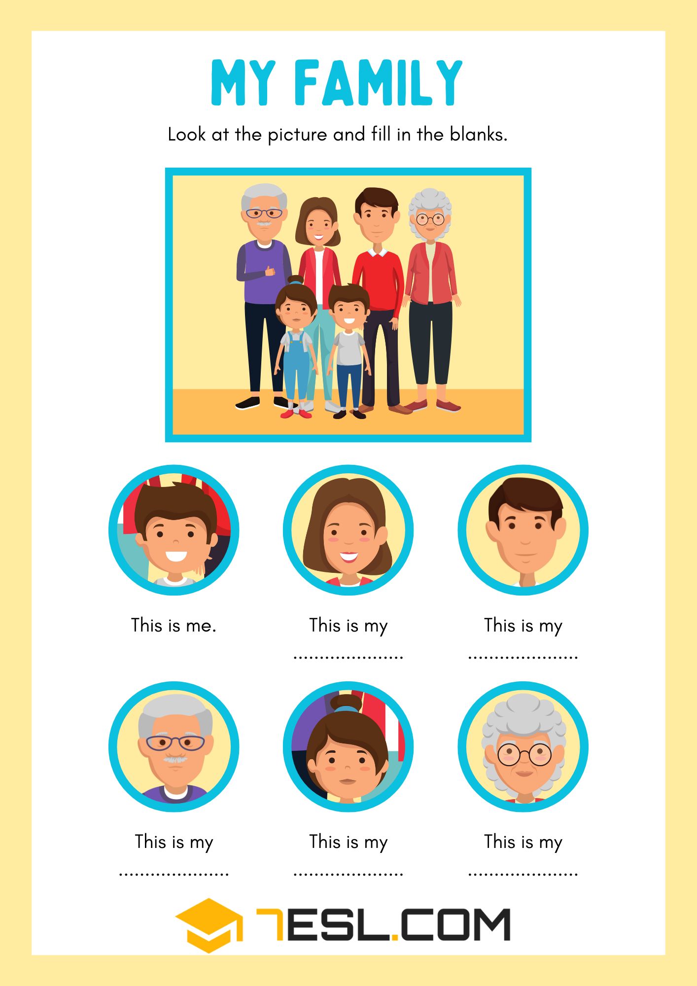 Family Worksheets for Learning English 9