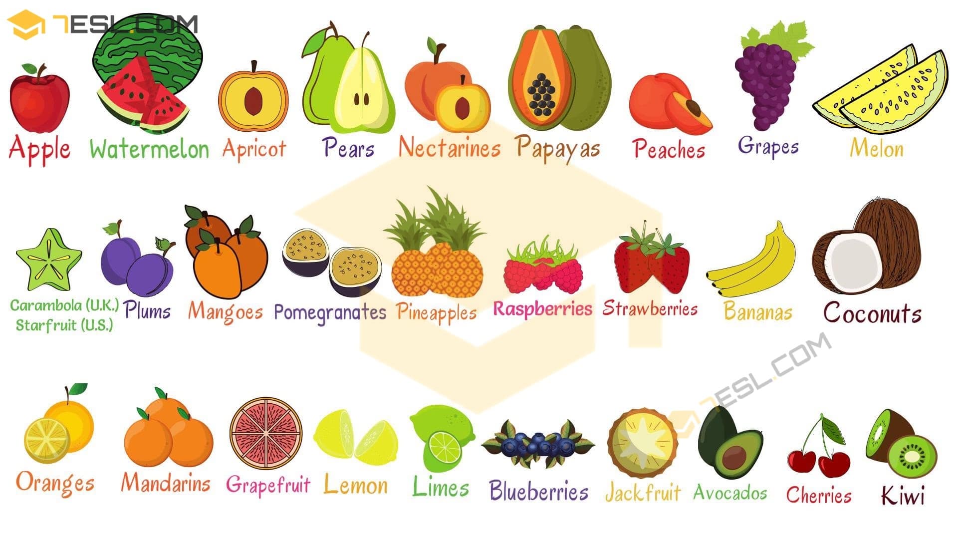 List of Fruits