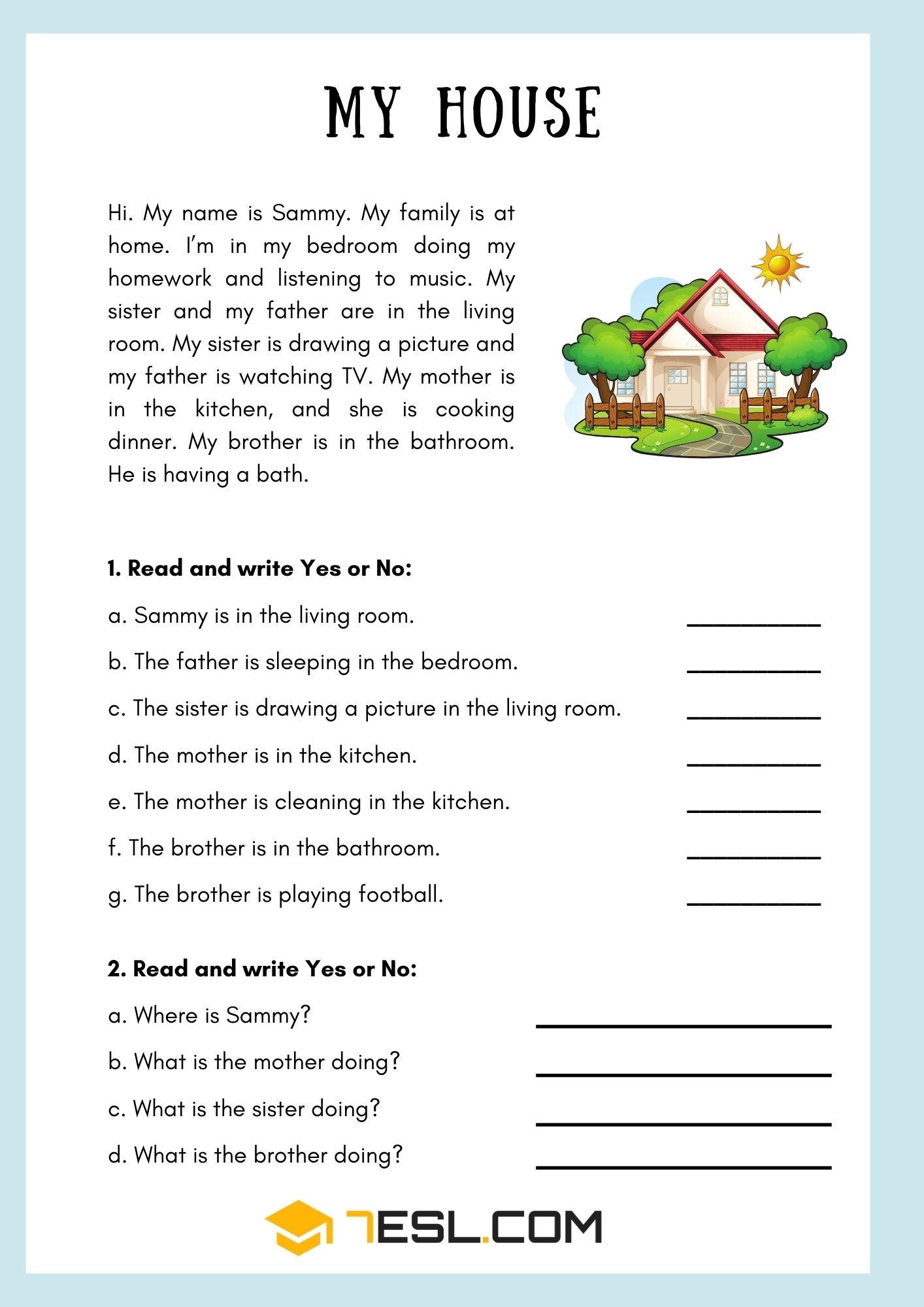 House Worksheets for Kids 10