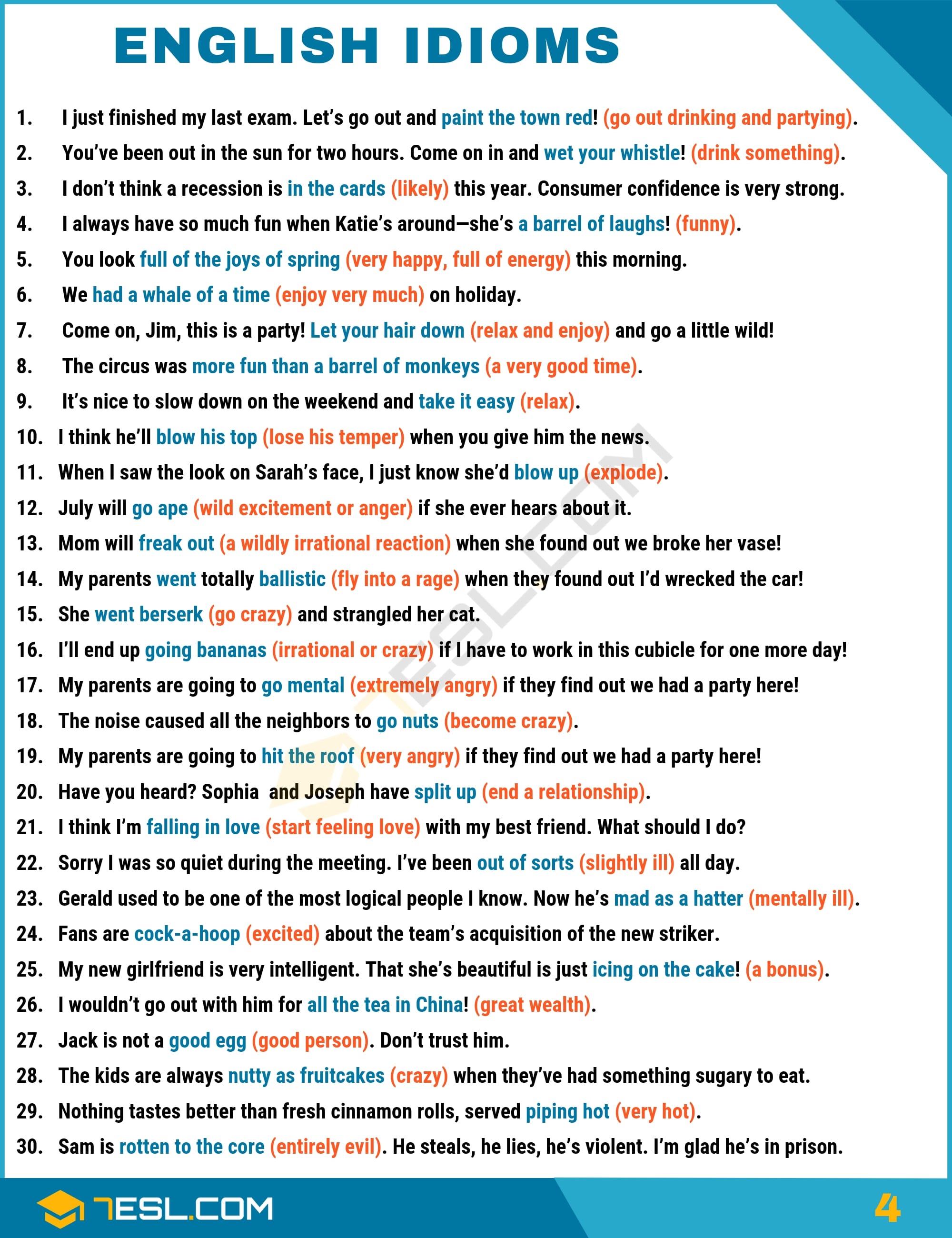 English Idioms with Meaning