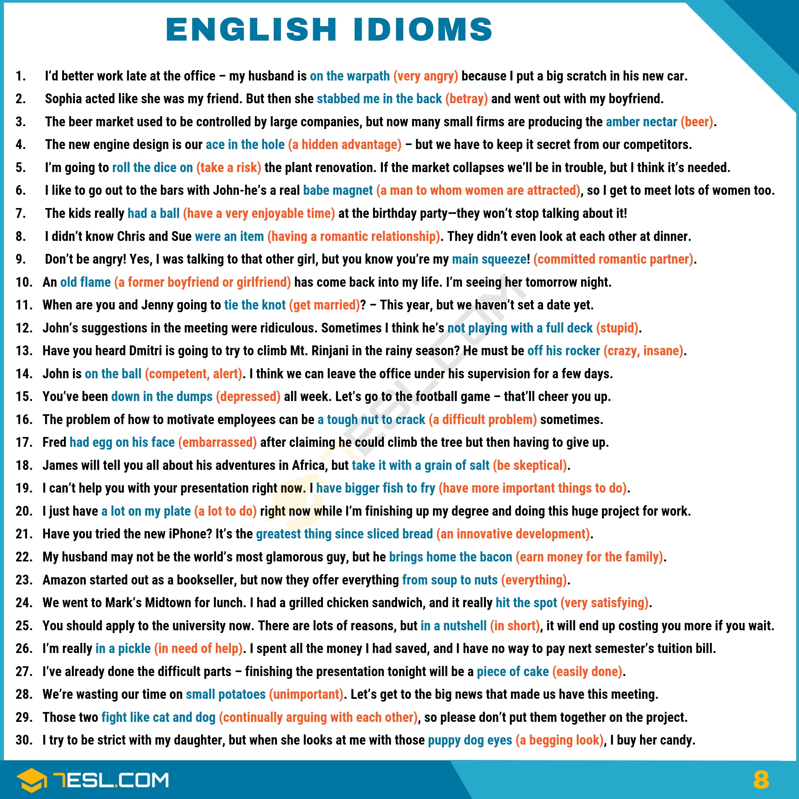 Common Idioms Examples