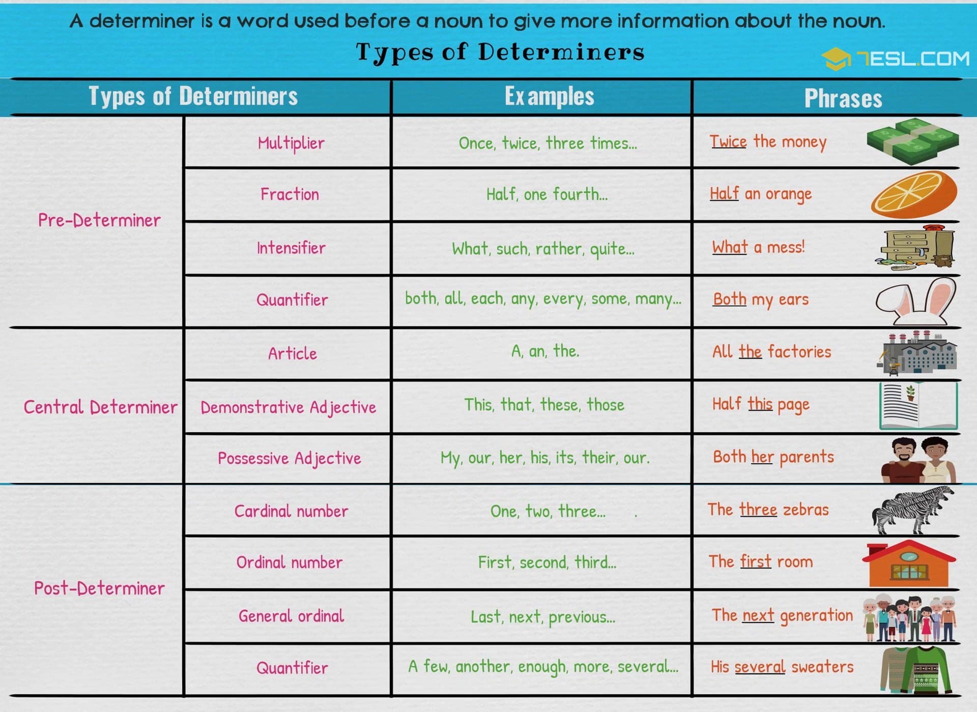 Types of Determiners