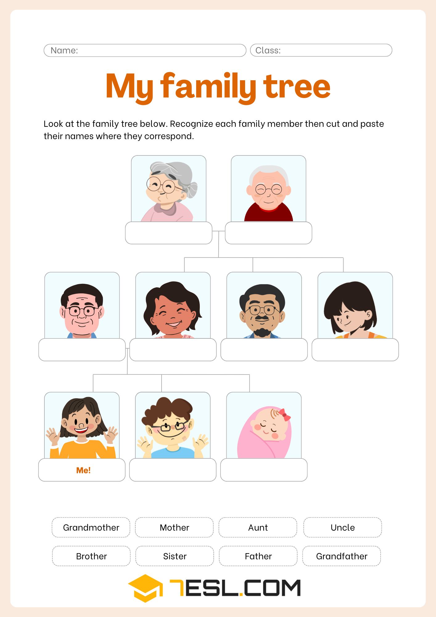 Family Worksheets for Learning English 10
