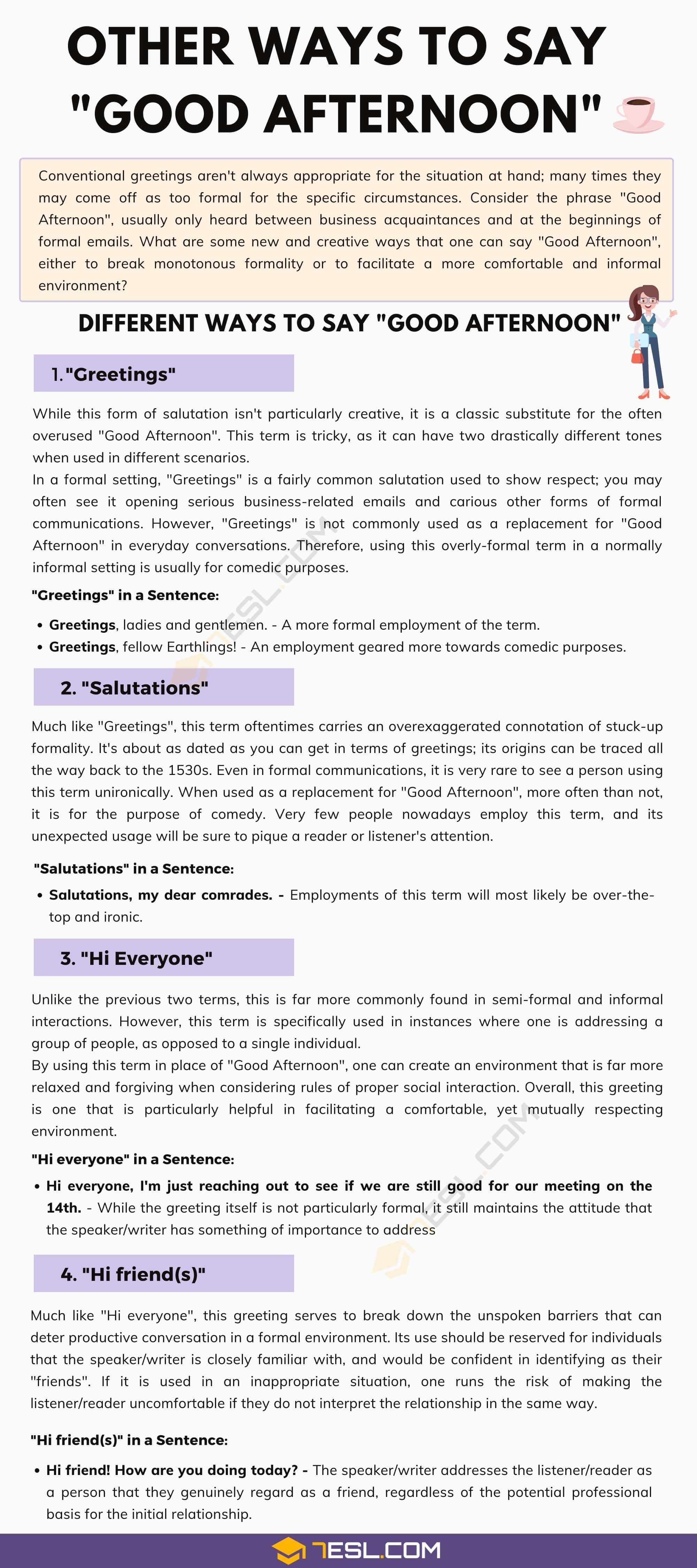 Good Afternoon: Creative Ways to Say "Good Afternoon" in Formal and Informal Situations