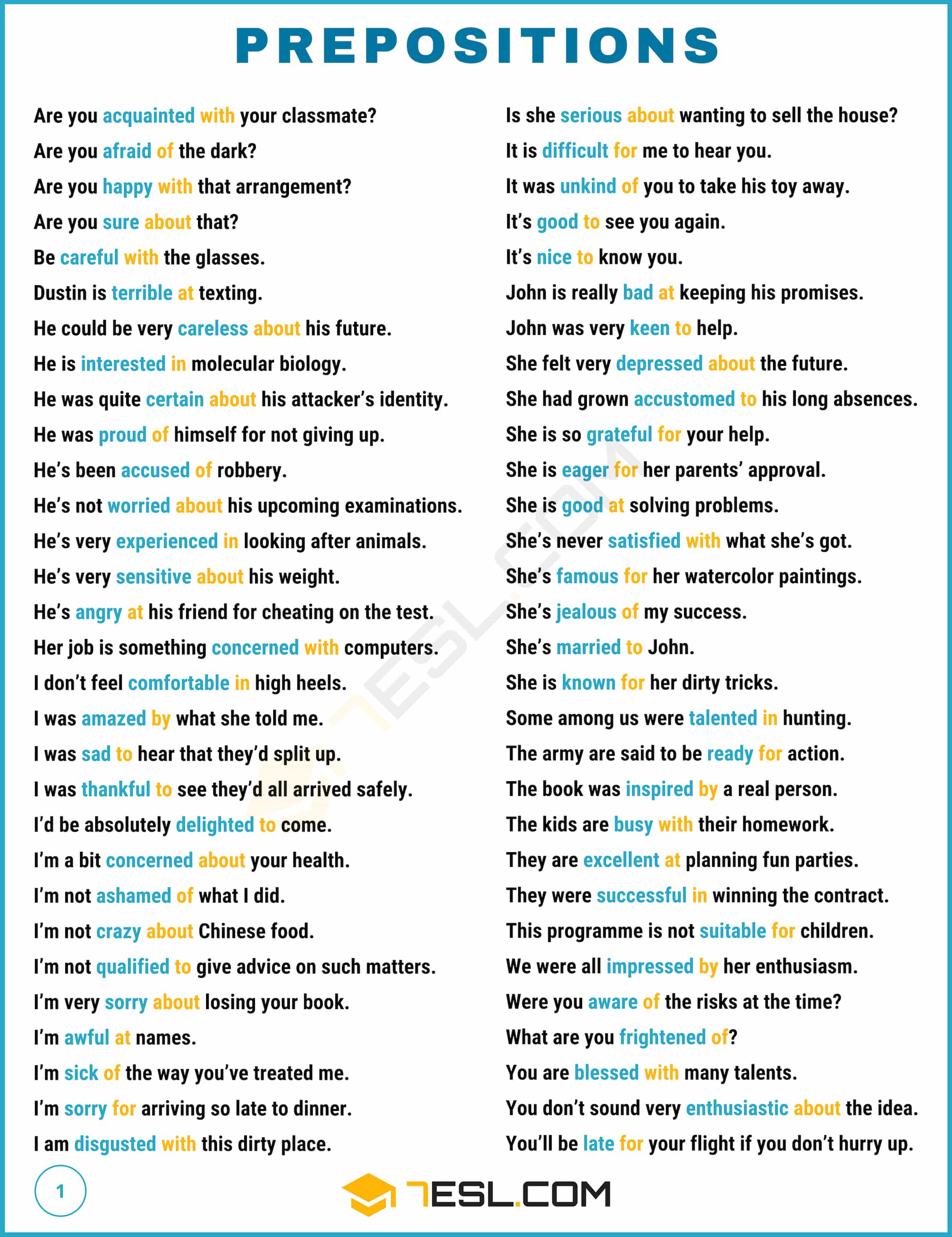Preposition Examples