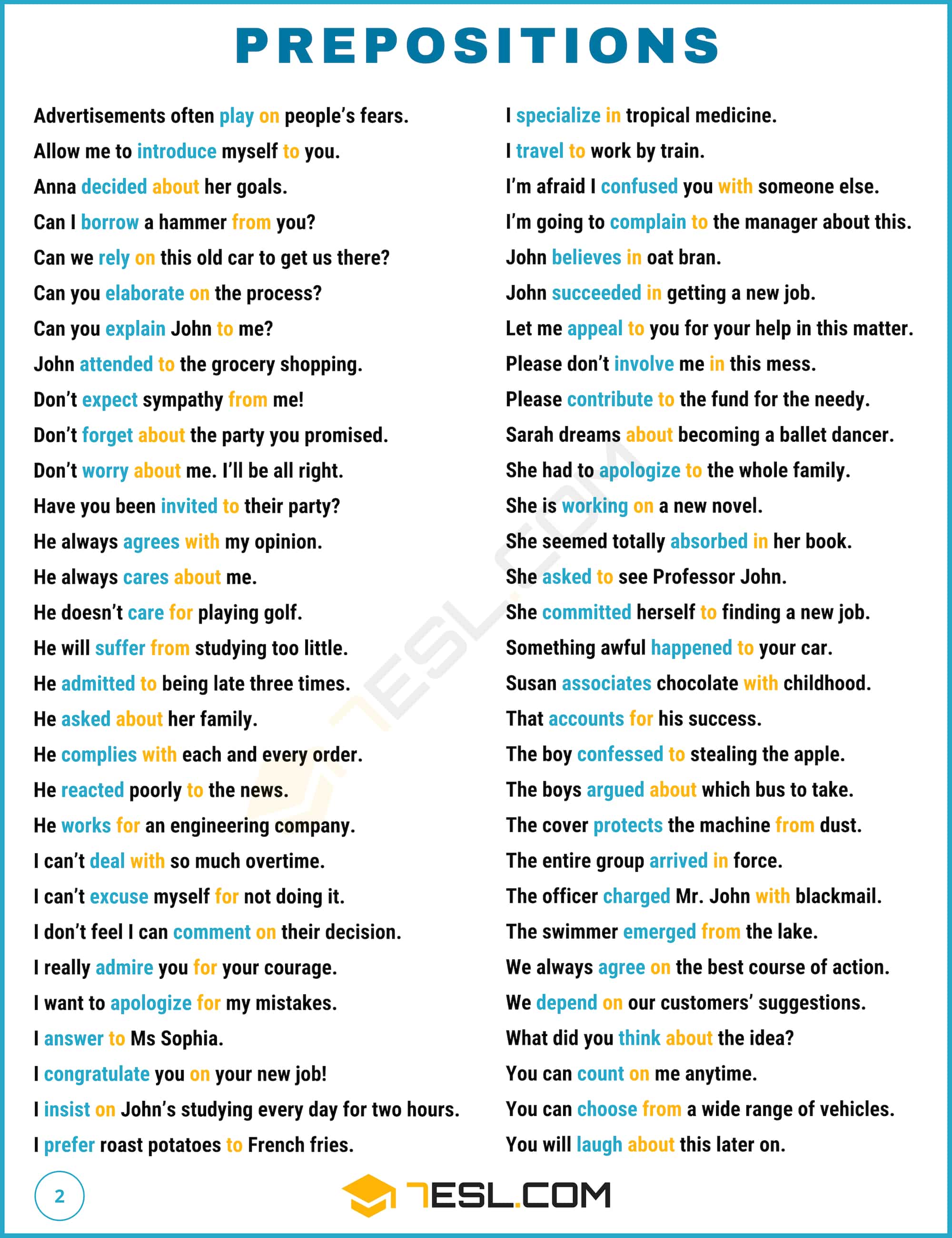 Preposition Examples