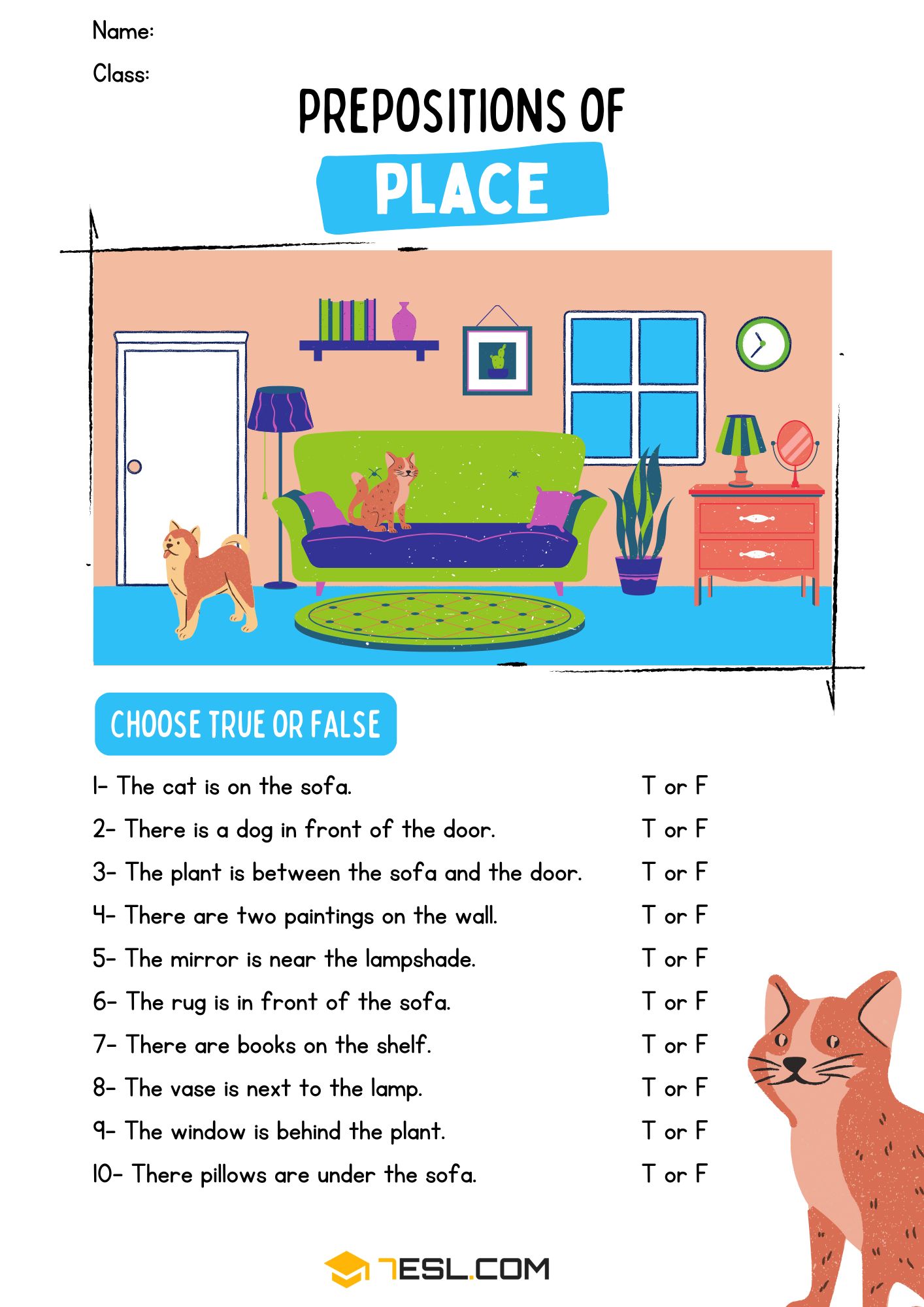 Preposition Words Worksheets 7