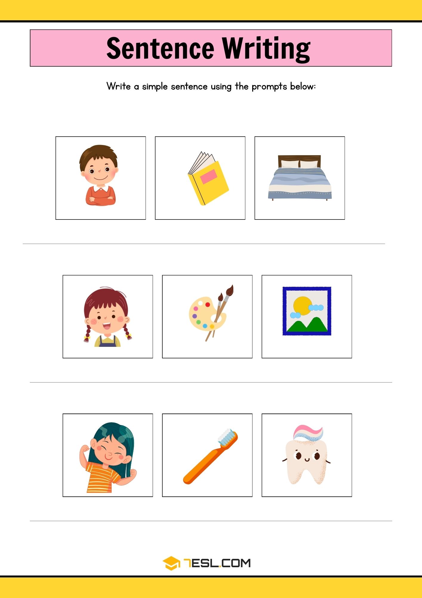 Simple Sentence Worksheets and Exercises 7