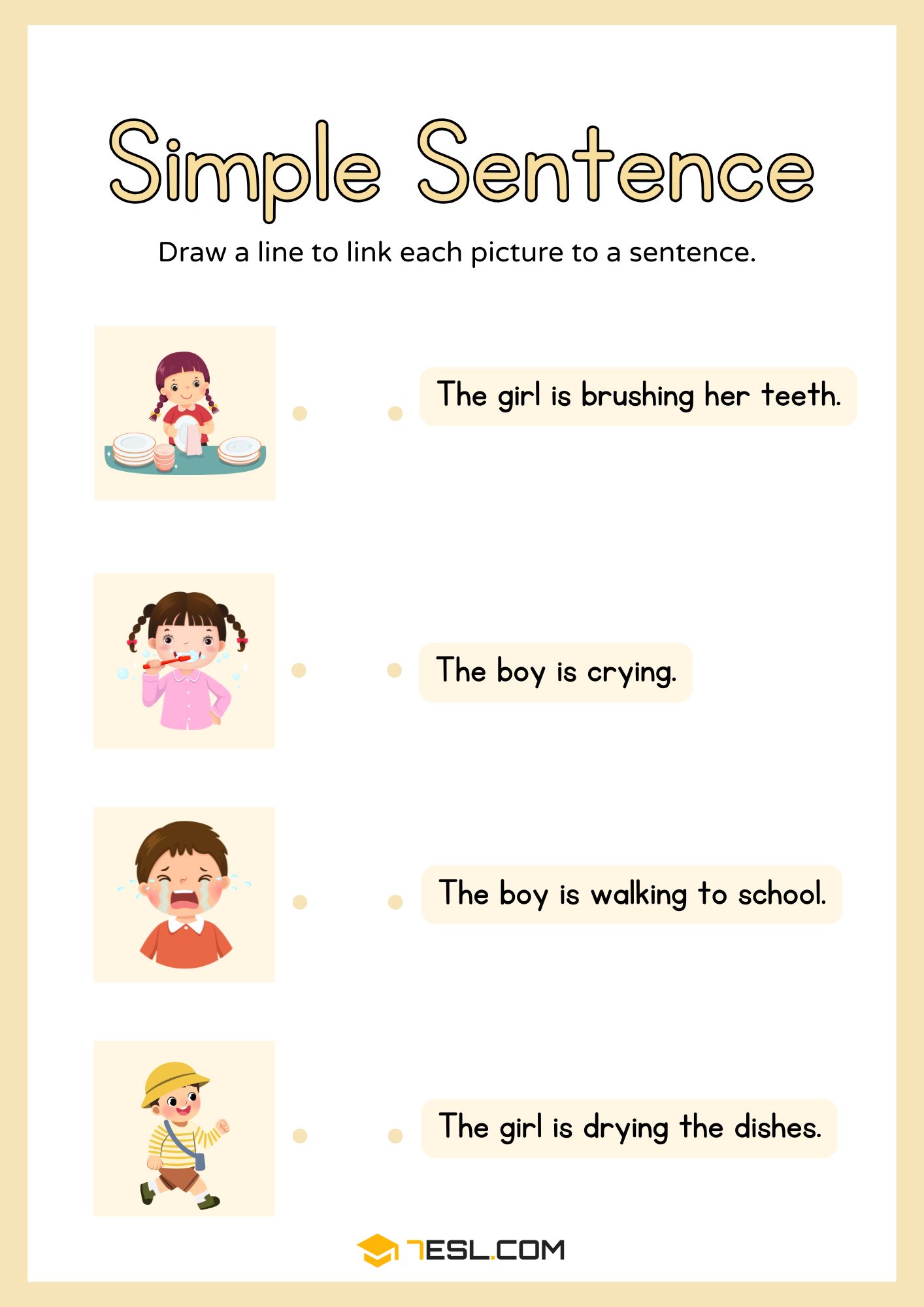 Simple Sentence Worksheets and Exercises 2