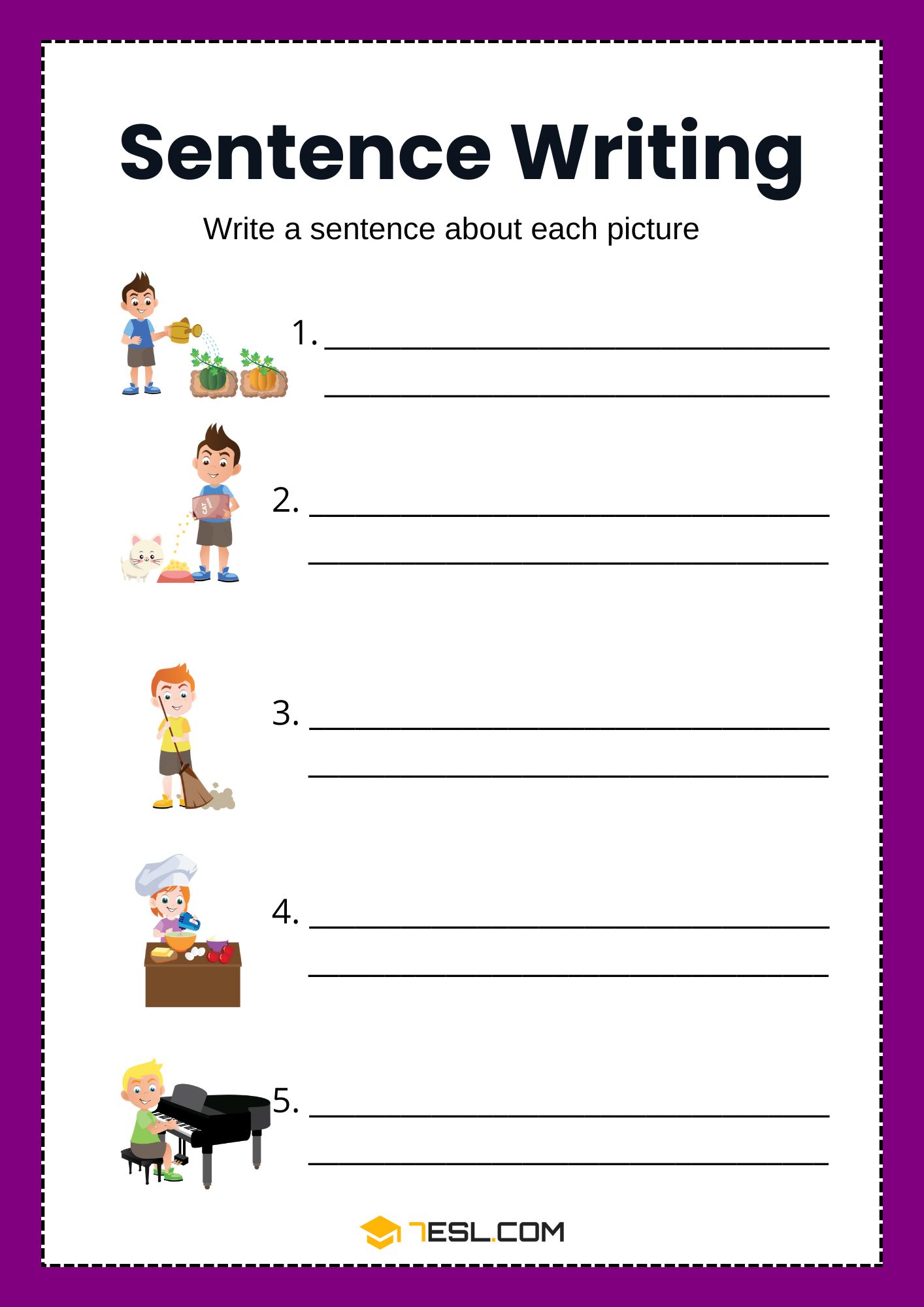Simple Sentence Worksheets and Exercises 8