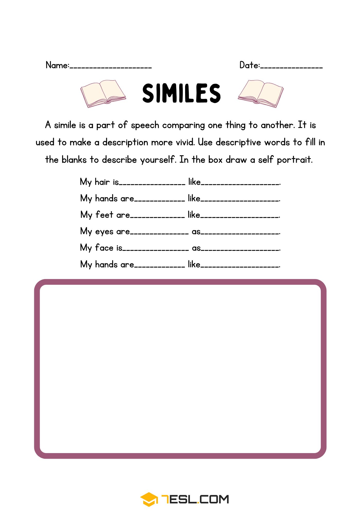 Printable Simile Worksheets 9