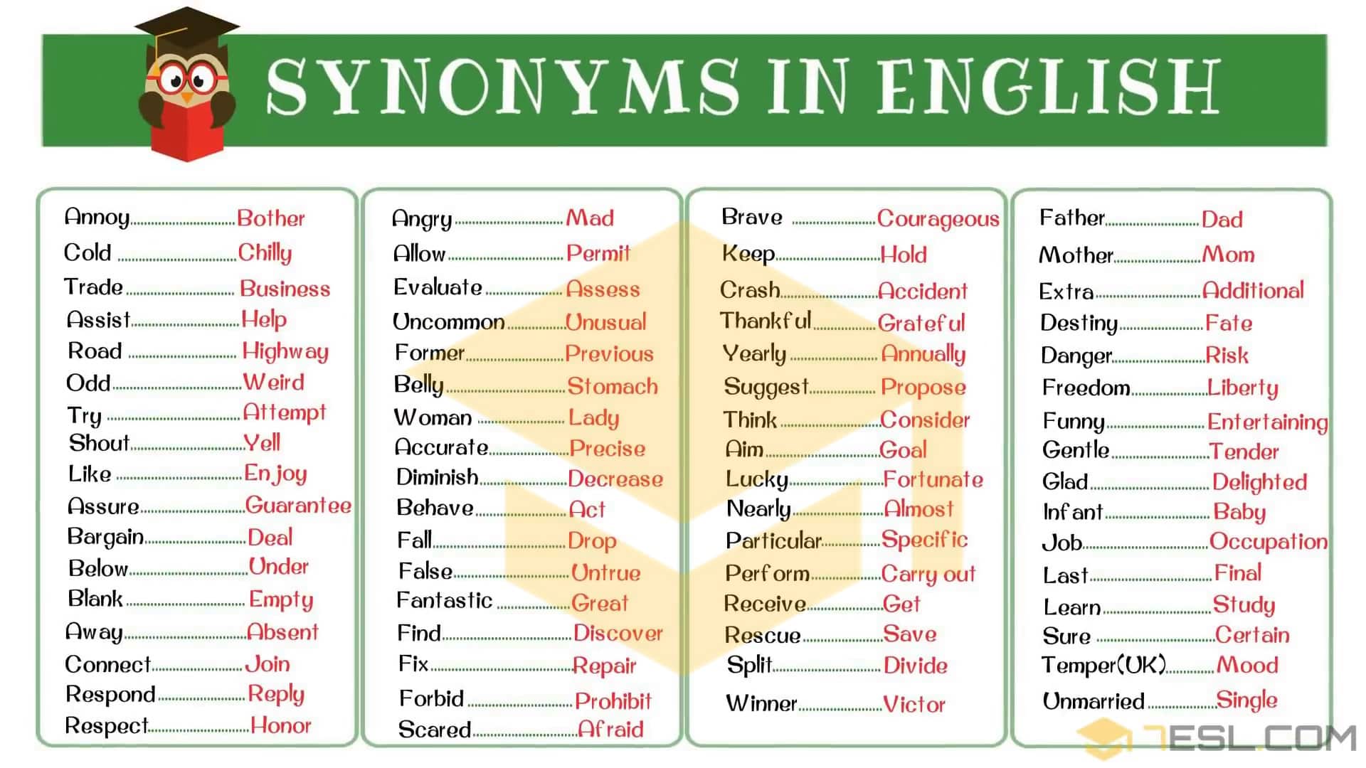 Synonyms List