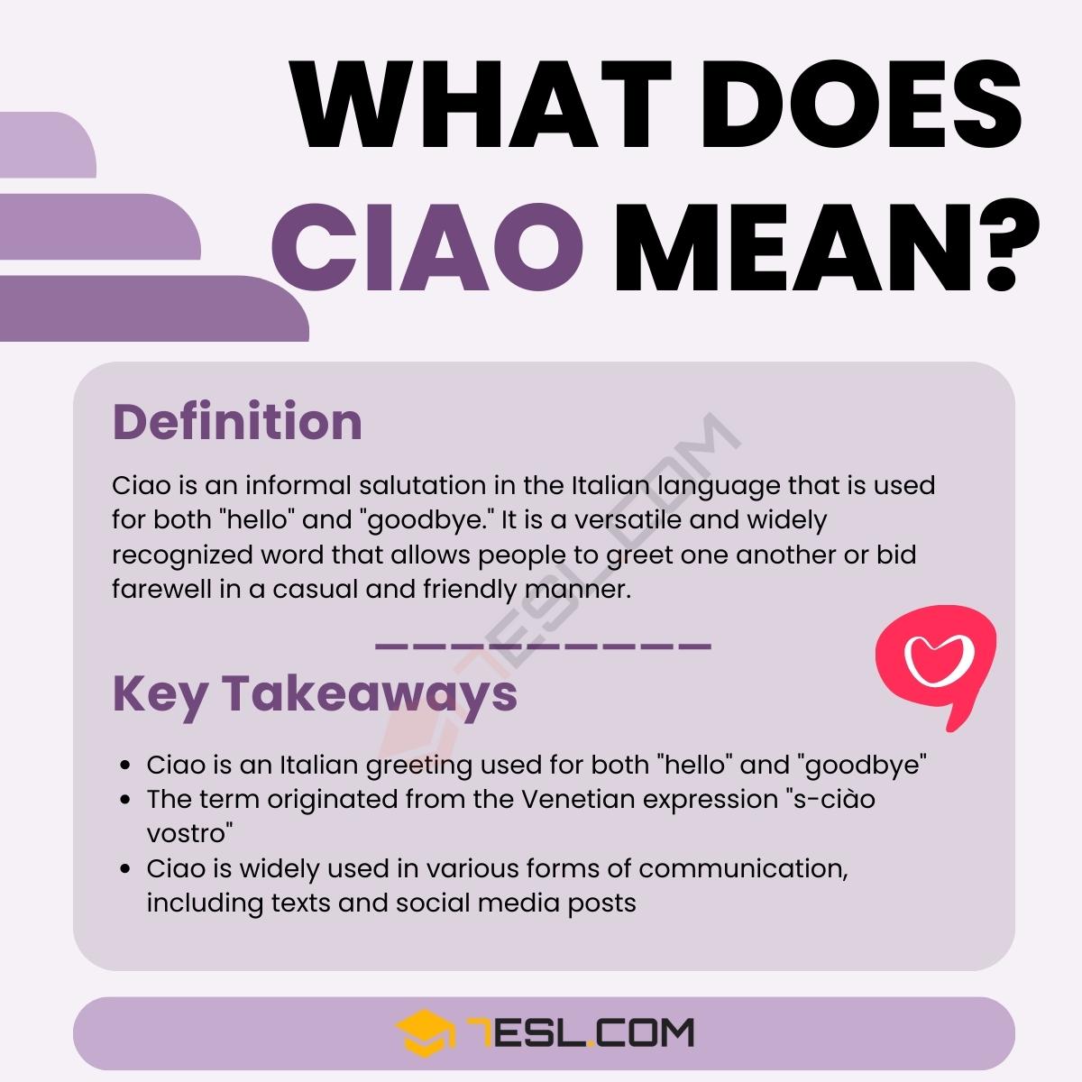 Ciao Meaning