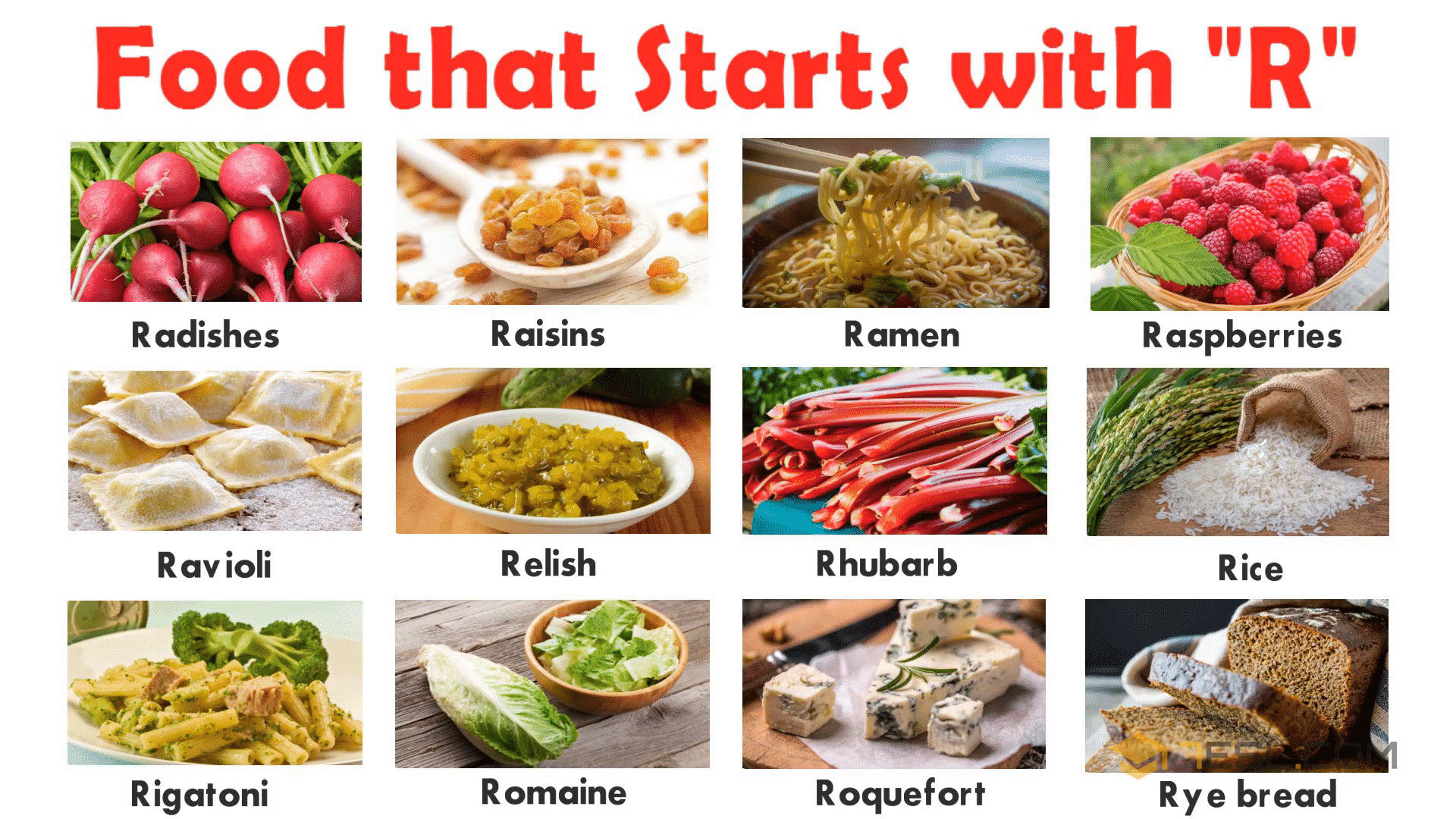 List of Foods: R Food