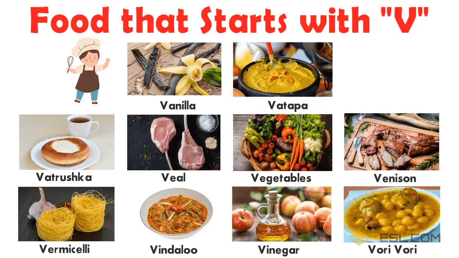List of Foods: V Food