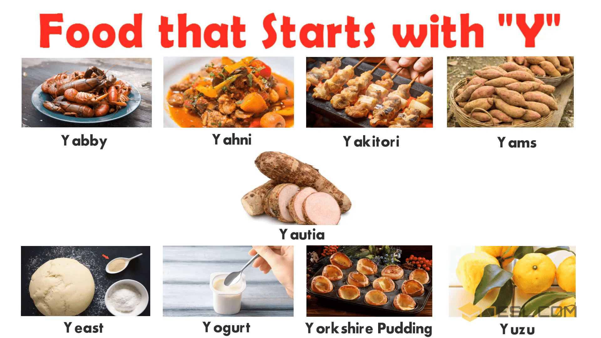 List of Foods: Y Food